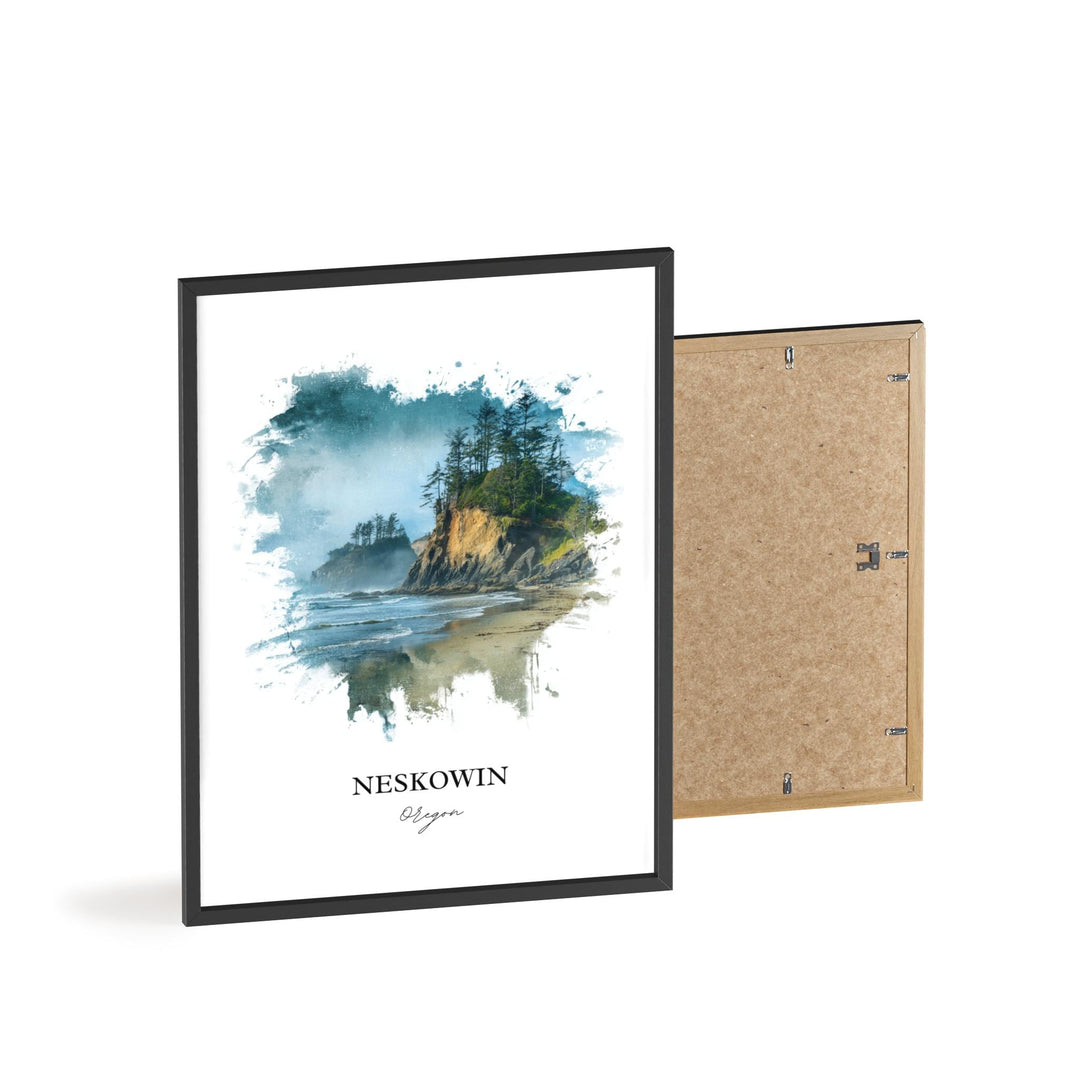 Neskowin, Oregon – Watercolor Art Print
