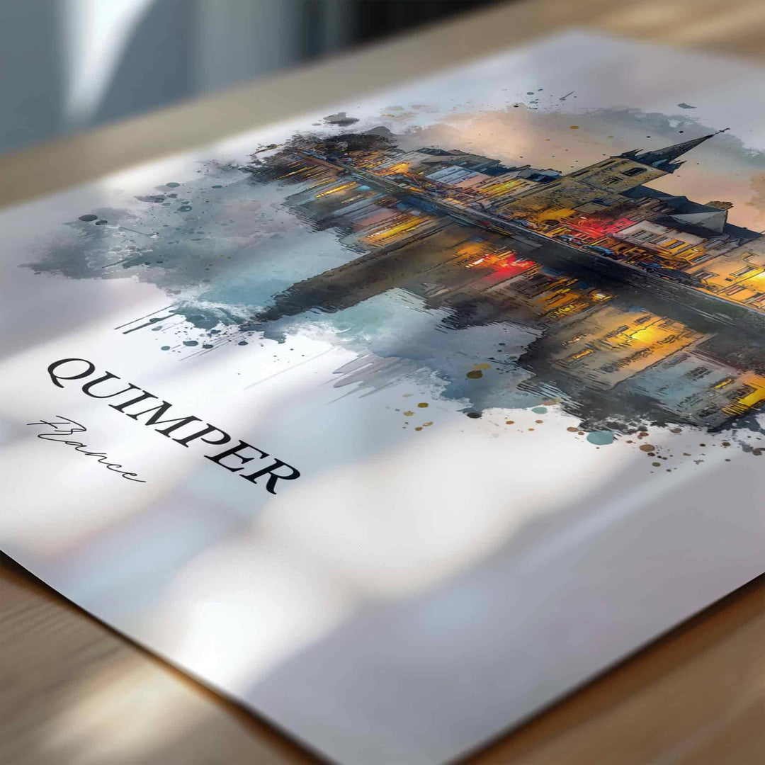 Quimper, France – Watercolor Art Print
