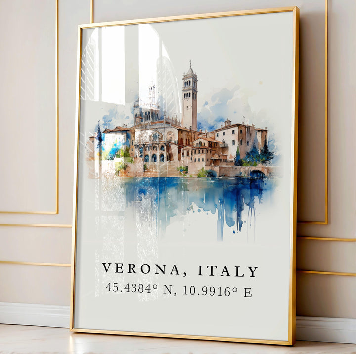 Verona Italy wall art - Italy, Verona poster, Verona Wedding gift, Verona Birthday present, Custom Text, Personalised Gift