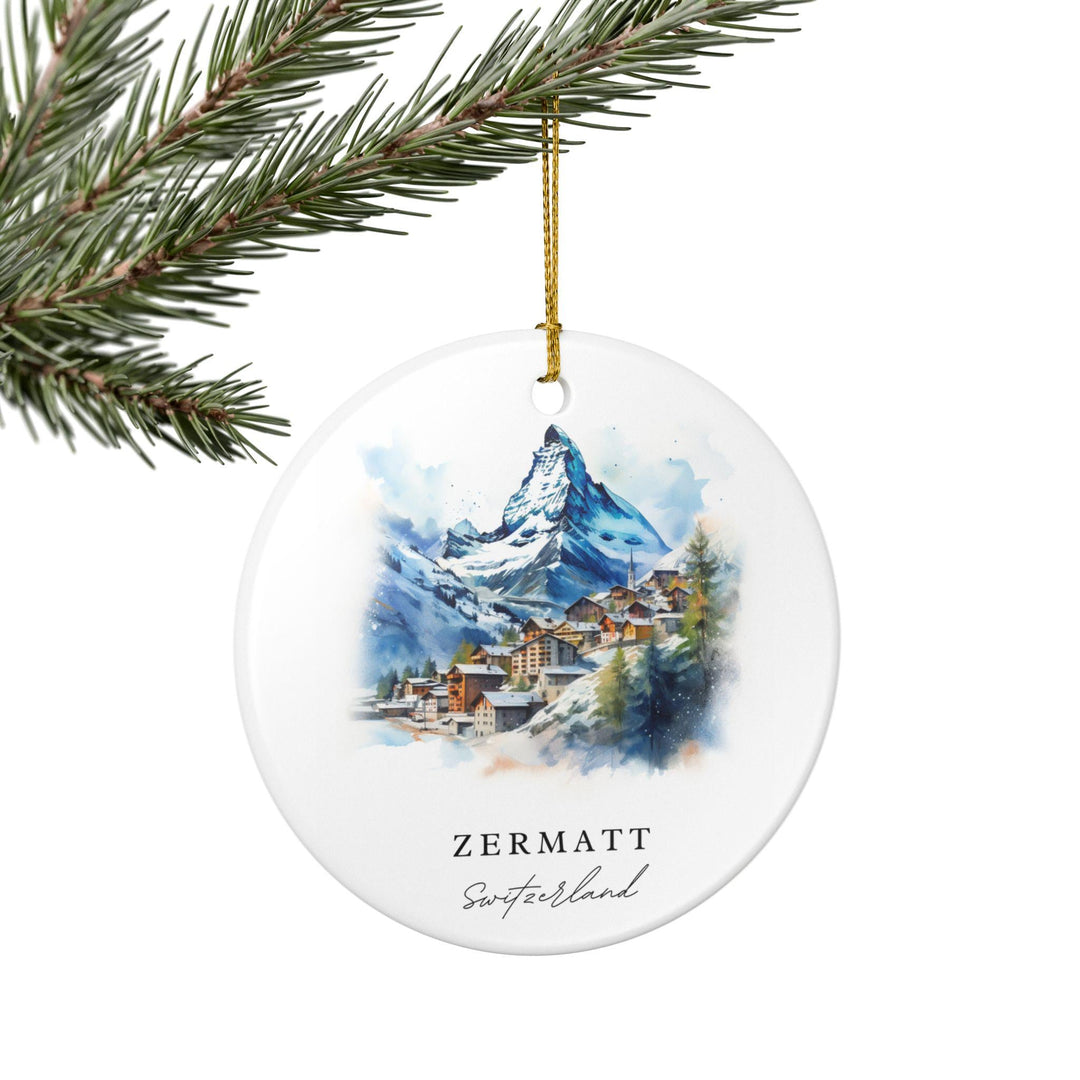 Zermatt Switzerland Ornament: Unique Zermatt Souvenir, Zermatt Xmas Decor, and Authentic Switzerland Gift