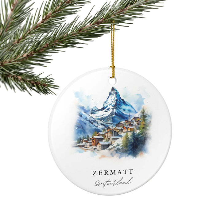 Zermatt Switzerland Ornament: Unique Zermatt Souvenir, Zermatt Xmas Decor, and Authentic Switzerland Gift