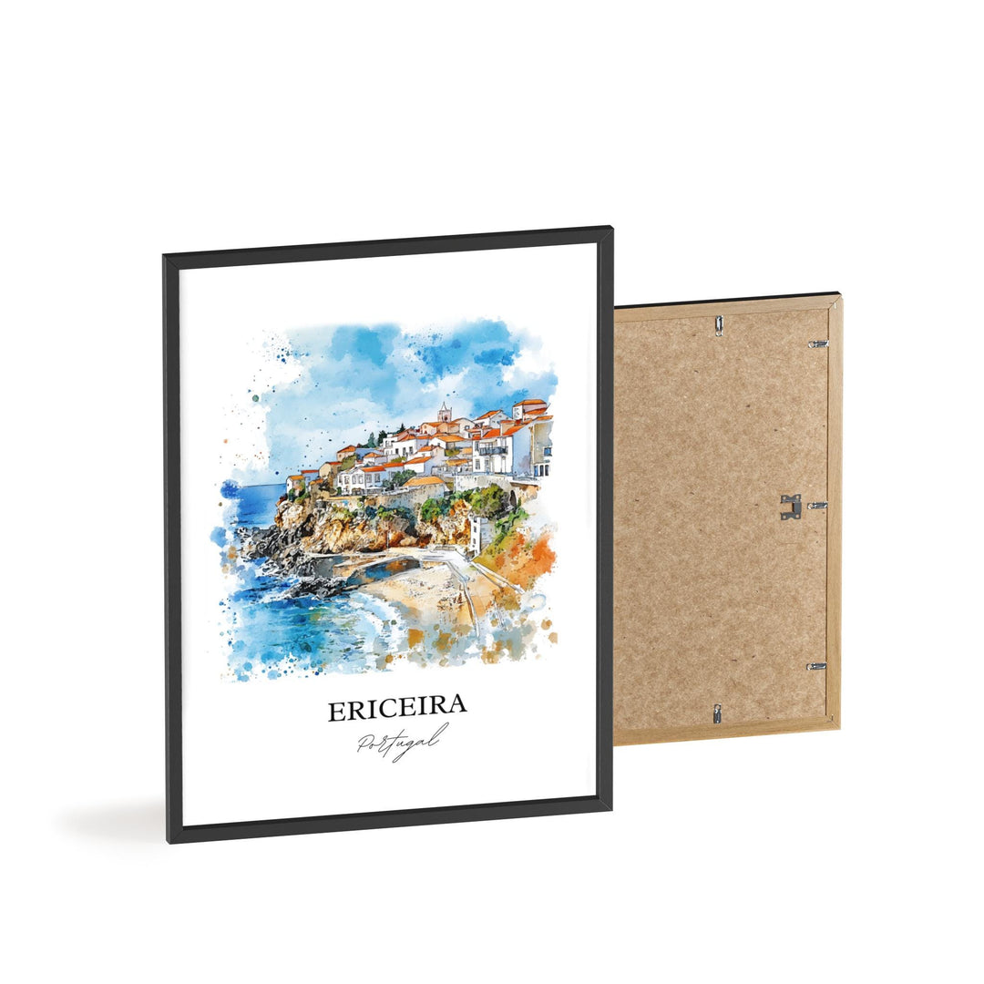 Ericeira Wall Art, Lisbon Print, Portugal Watercolor Art, Ericeira Gift, Travel Print, Travel Poster, Housewarming Gift