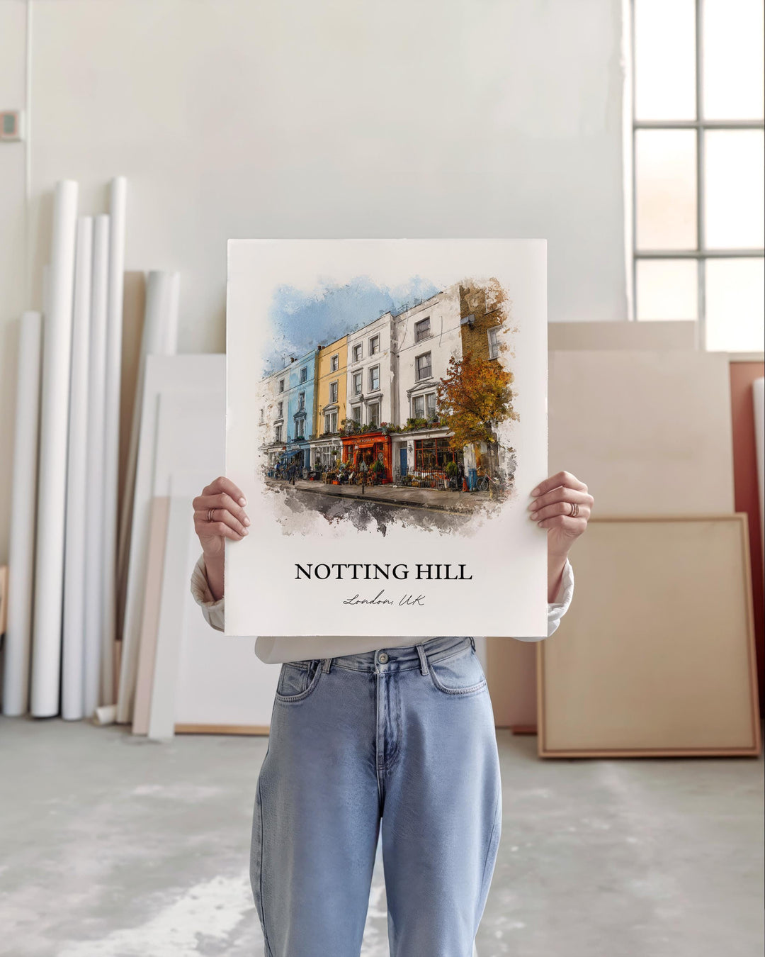 Notting Hill, London – Watercolor Art Print
