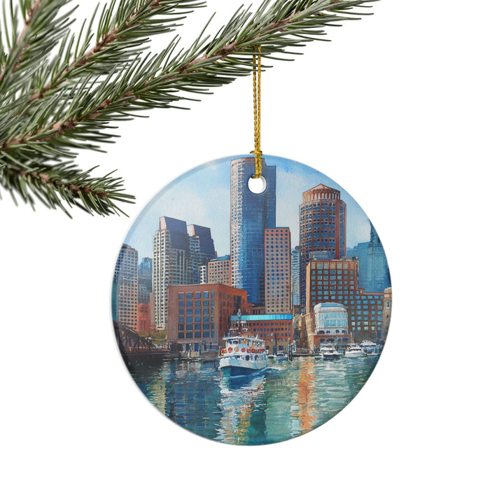 Boston MA Ornament: Unique Boston Souvenir, Boston MA Xmas Decor, and Authentic Boston Harbor Gift
