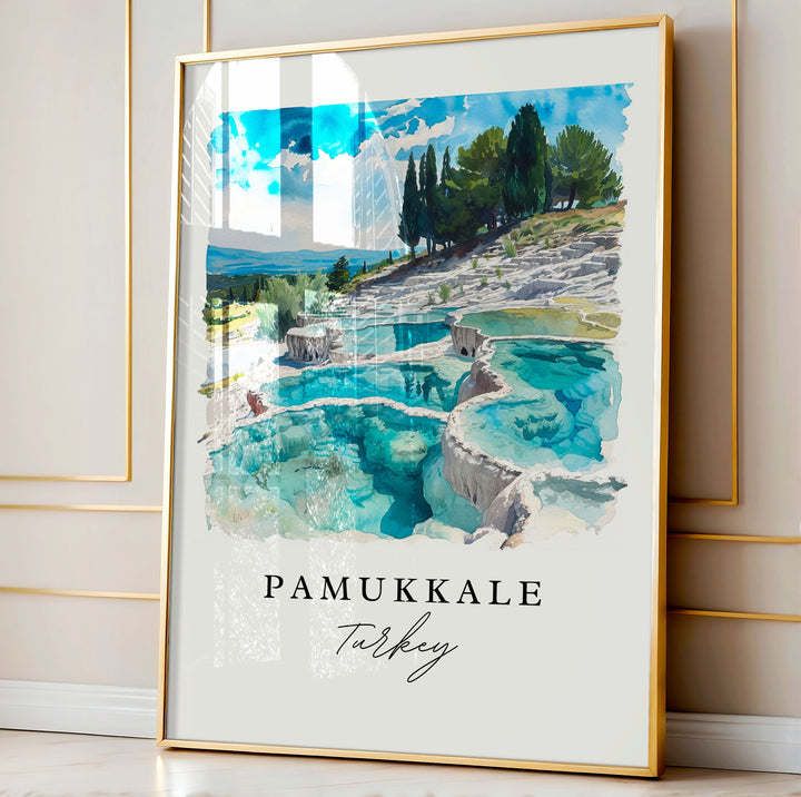 Pamukkale Turkey wall art - Turkey, Pamukkale print, Pamukkale Wedding gift, Birthday present, Custom Text, Perfect Gift