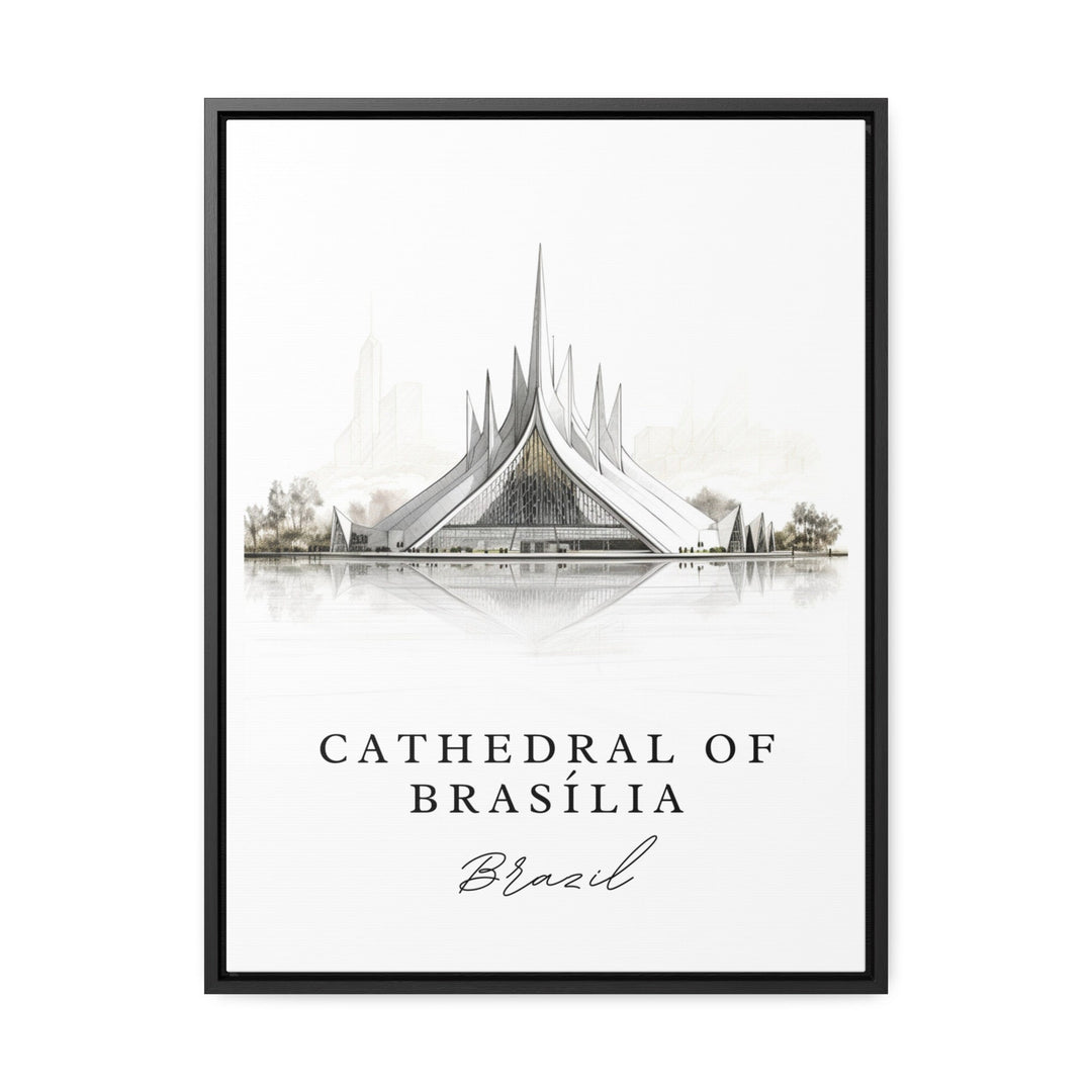 Cathedral of Brasilia travel art - Brazil, Cathedral de Brasilia poster print, Wedding gift, Birthday present, Custom Text, Perfect Gift