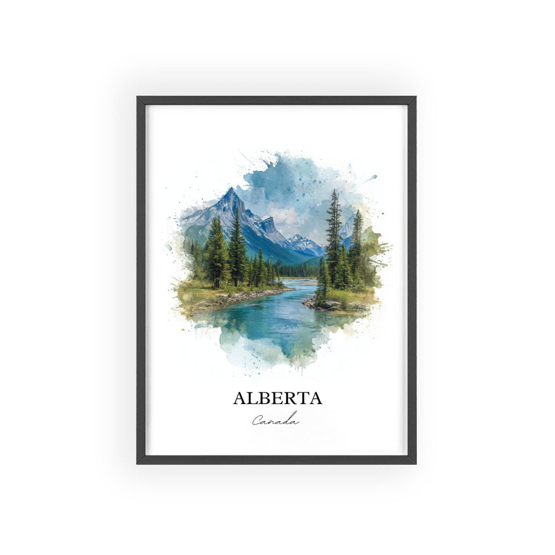 Alberta Canada Wall Art, Alberta Canada Print, Canada Watercolor Art, Alberta Gift, Alberta Travel Print, Travel Poster, Housewarming Gift