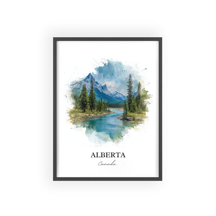 Alberta Canada Wall Art, Alberta Canada Print, Canada Watercolor Art, Alberta Gift, Alberta Travel Print, Travel Poster, Housewarming Gift