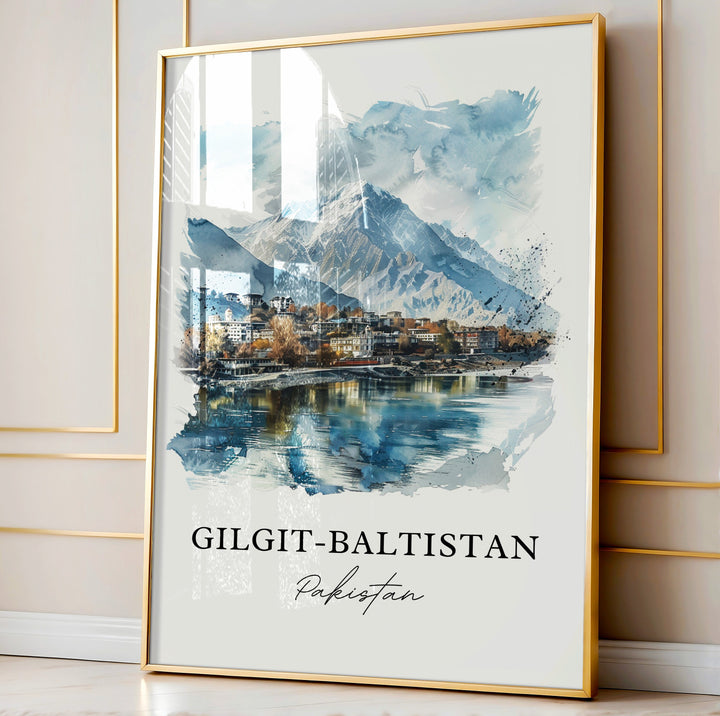 Gilgit-Baltistan Art, Gilgit-Baltistan Print, Pakistan Watercolor, Kashmir Pakistan Gift,