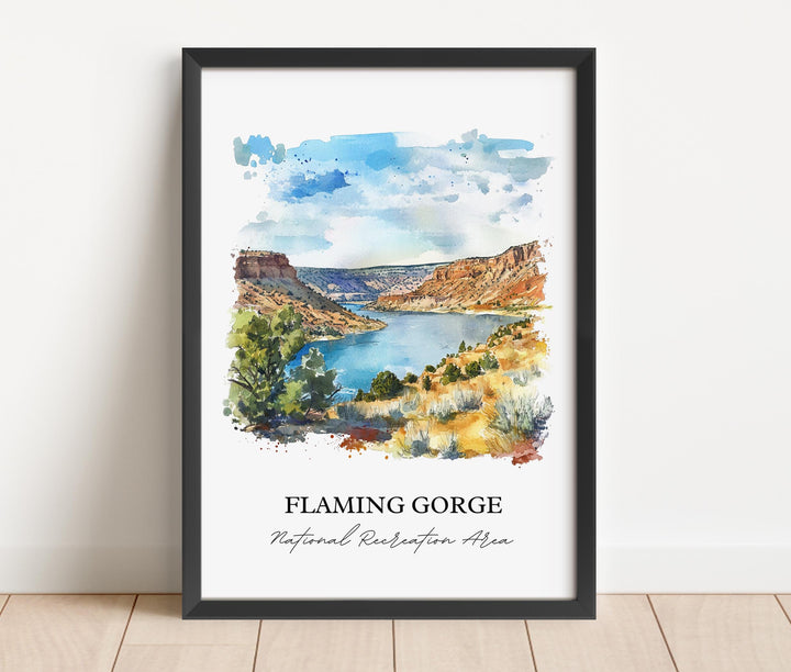 Flaming Gorge, USA – Watercolor Art Print