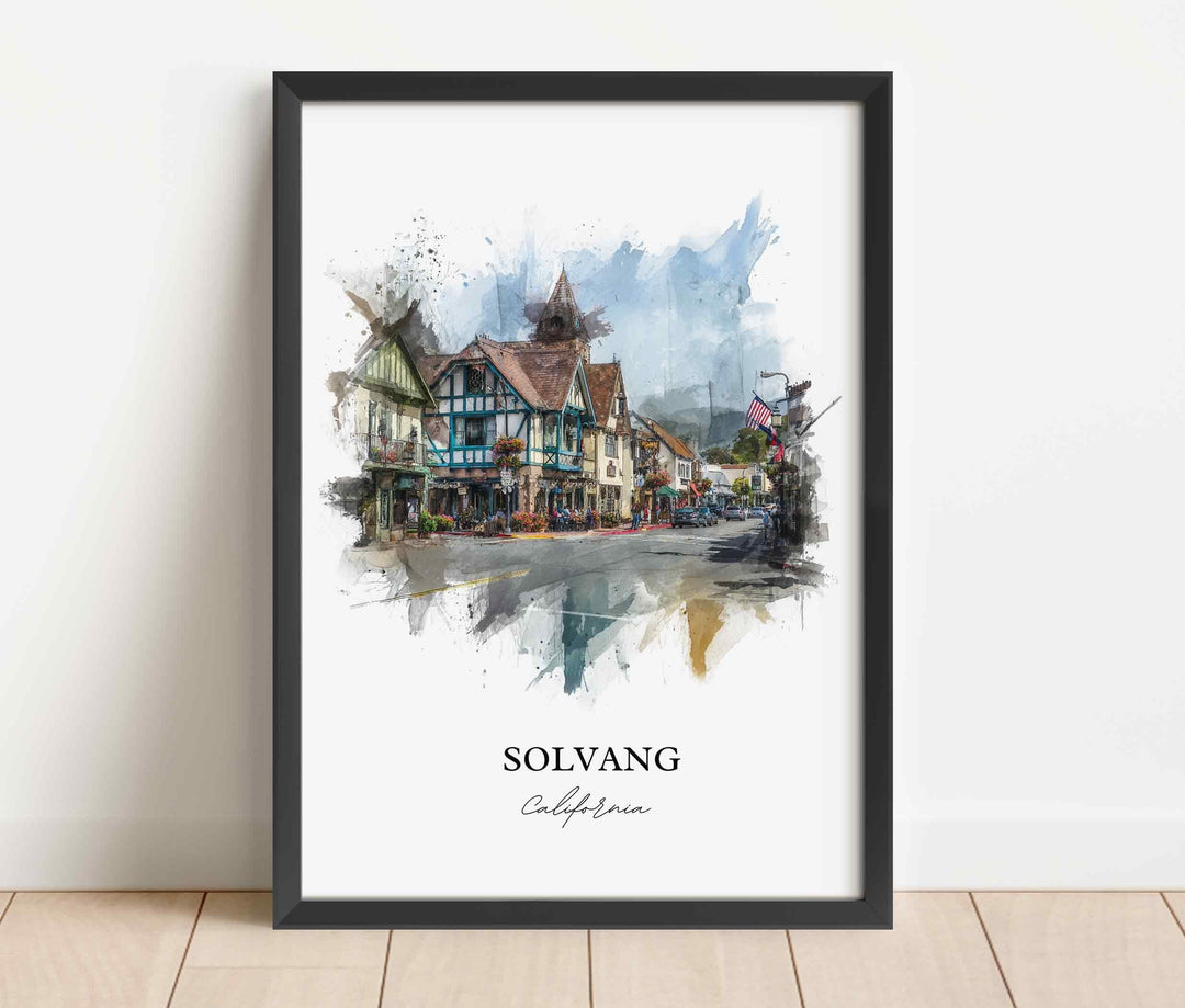 Solvang, California – Watercolor Art Print