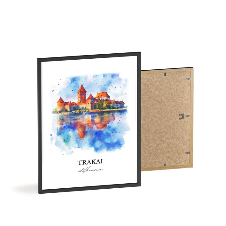 Trakai Lithuania Wall Art, Trakai Castle Print, Lithuania Watercolor Art, Trakai Gift, Travel Print, Travel Poster, Housewarming Gift