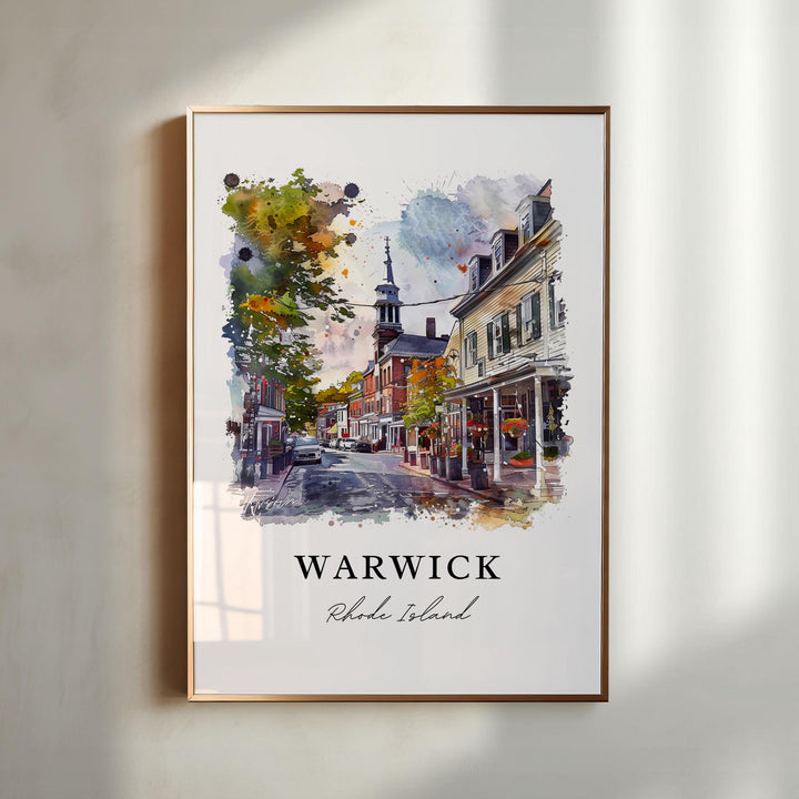 Warwick RI Wall Art, Warwick Print, Warwick Watercolor Art, Warwick Rhode Island Gift,