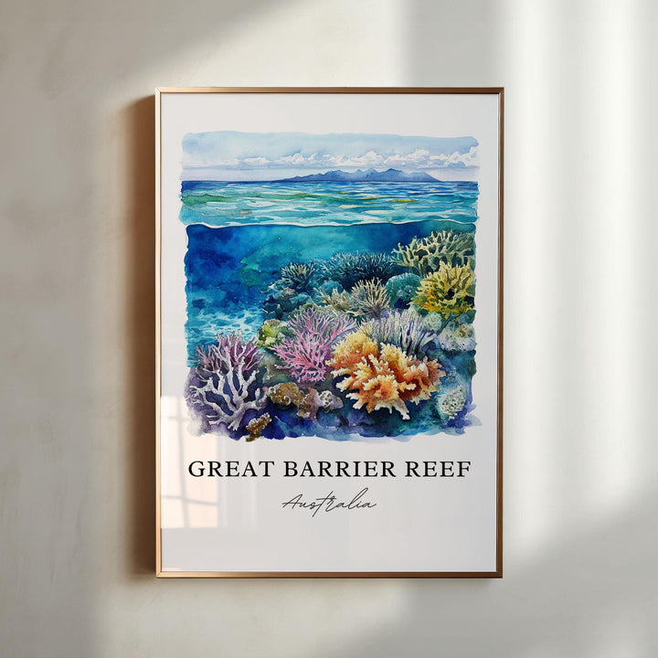 Great Barrier Reef Art, Barrier Reef Print, Australia Watercolor, Great Barrier Reef Gift, Travel Print, Travel Poster, Housewarming Gift