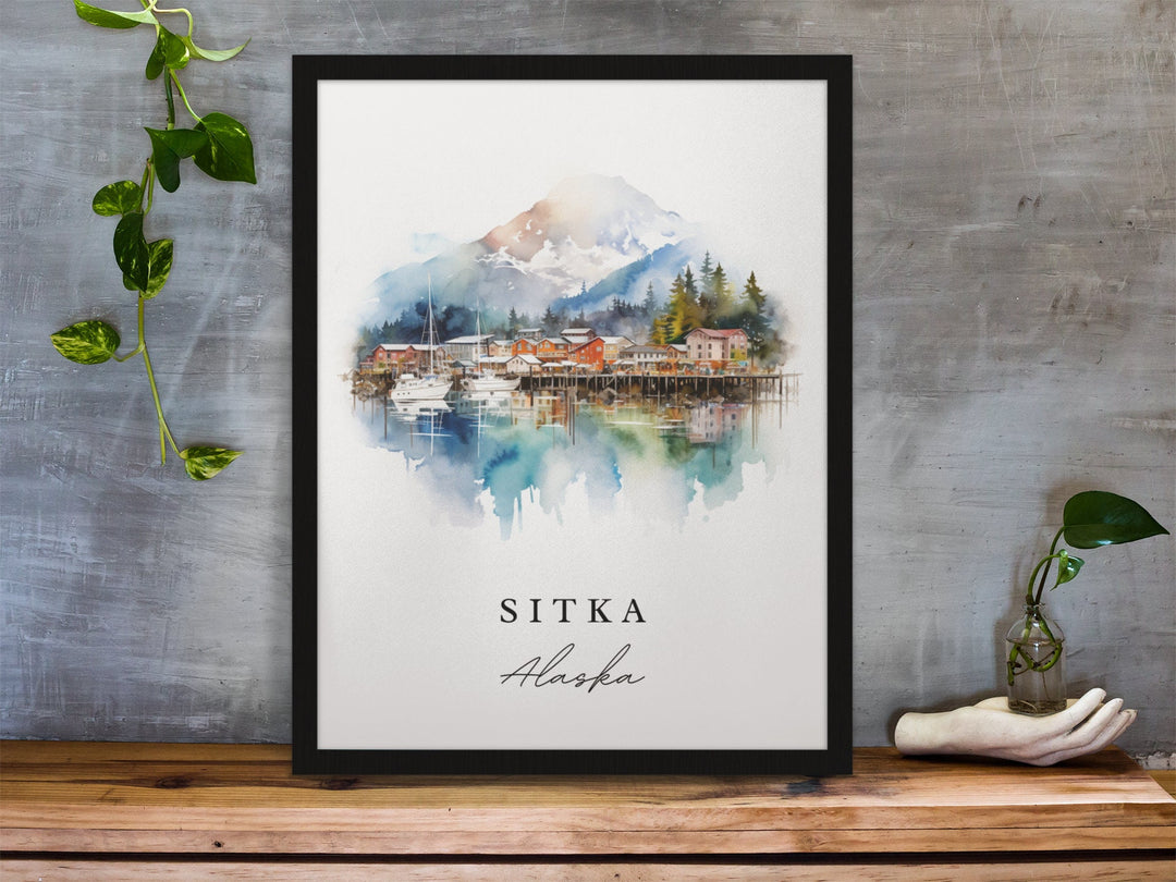 Sitka Alaska wall art - Alaska, Sitka poster print, Sitka AK Wedding gift, Juneau Alaska present, Custom Text, Perfect Gift