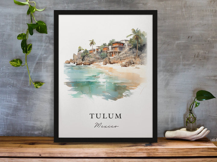 Tulum Mexico wall art - Mexico, Tulum poster, Tulum Wedding gift, Tulum Beach Birthday present, Custom Text, Personalised Gift