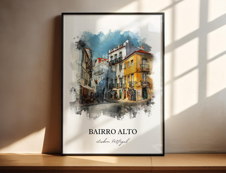 Bairro Alta, Portugal – Watercolor Art Print