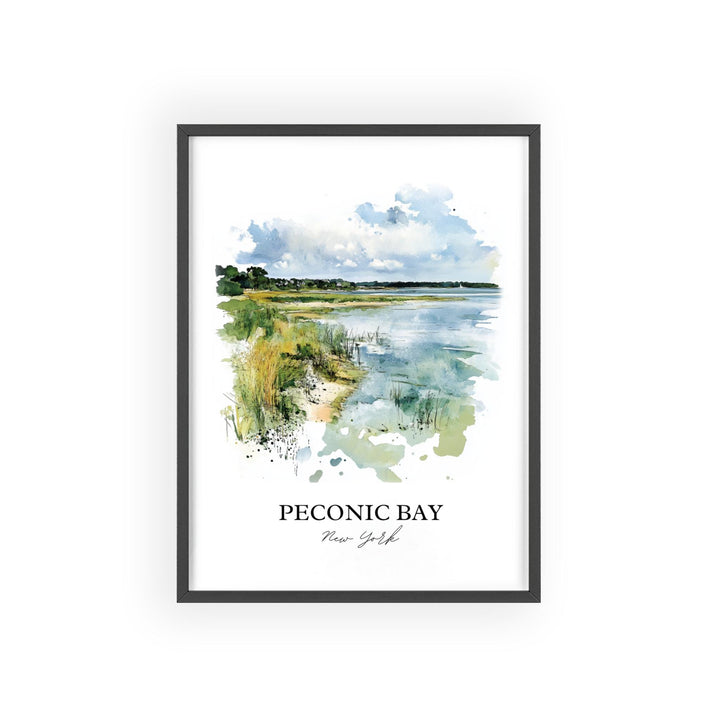 Peconic Bay Wall Art, Suffolk County Print, Long Island Watercolor Art, Peconic Bay Gift, Travel Print, Travel Poster, Housewarming Gift