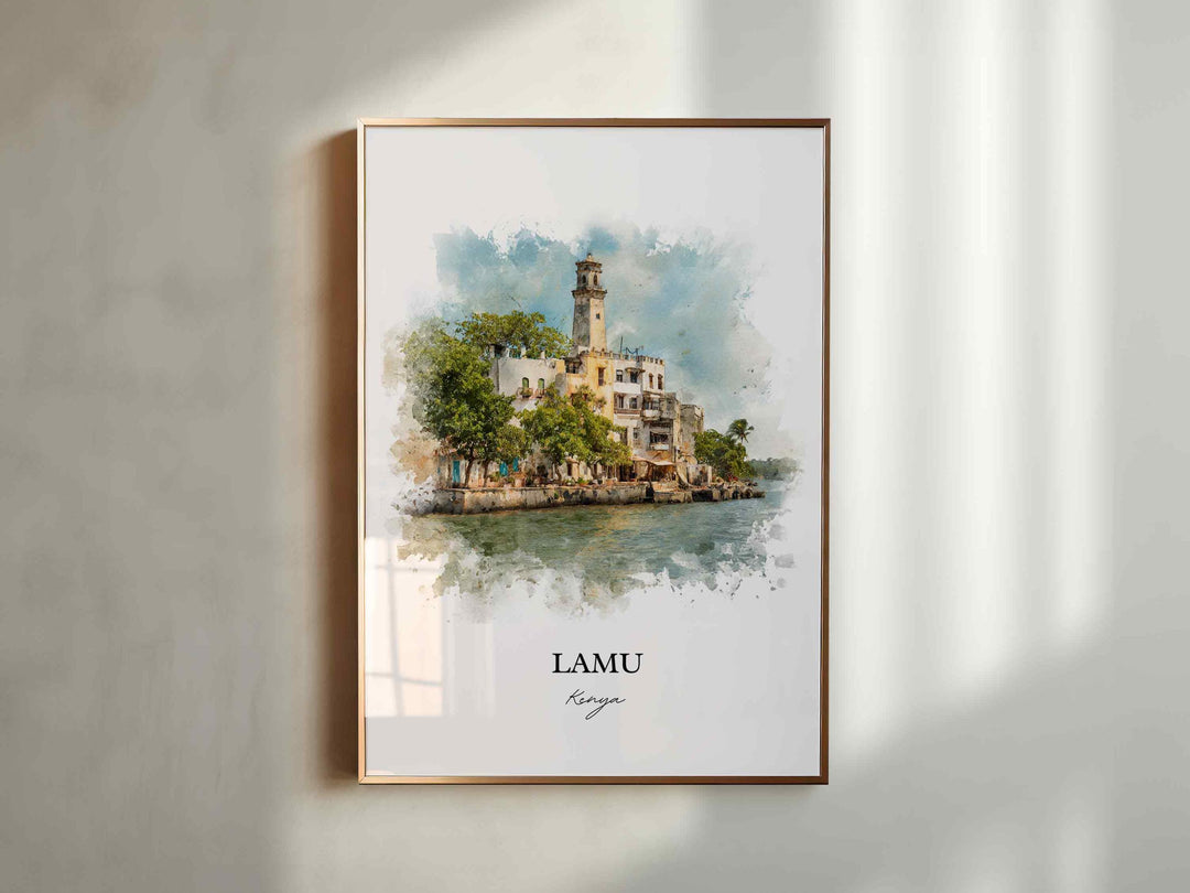 Lamu, Kenya – Watercolor Art Print