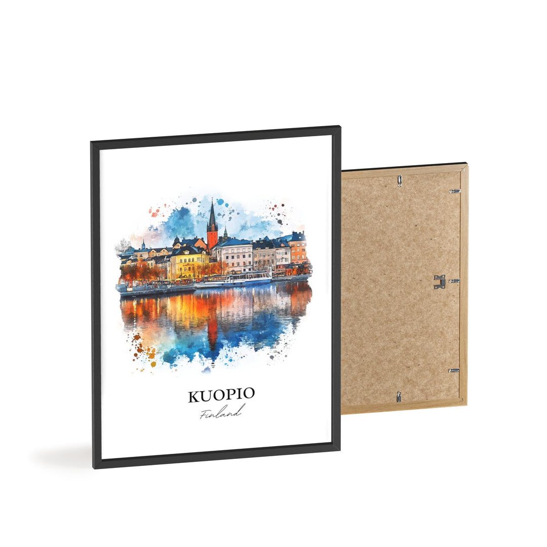 Kuopio Wall Art, North Savo Print, Finland Watercolor Art, Kuopio Finland Gift, Travel Print, Travel Poster, Housewarming Gift