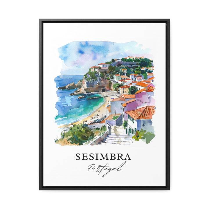Sesimbra Portugal Art, Sesimbra Setúbal Print, Sesimbra Watercolor, Sesimbra Portugal Gift,