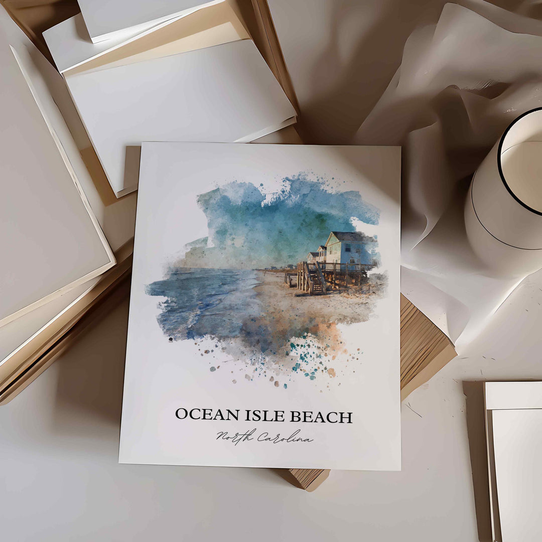 Ocean Isle Beach, North Carolina – Watercolor Art Print