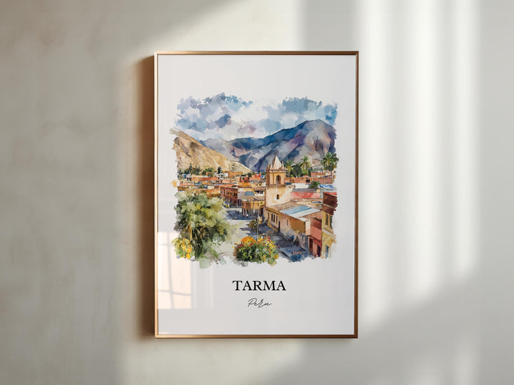 Tarma Peru Wall Art, Junín Region Print, Peru Watercolor Art, Tarma Peru Gift, Travel Print, Travel Poster, Housewarming Gift