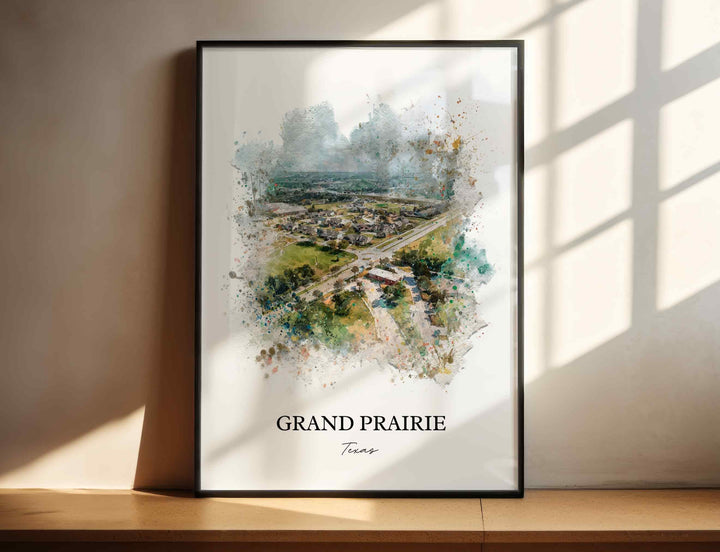 Grand Prairie, Texas – Watercolor Art Print