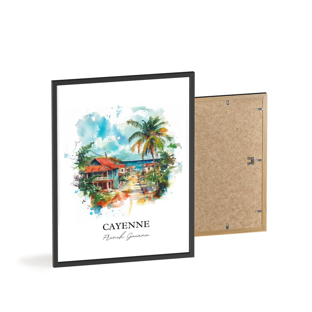 Cayenne Wall Art, French Guiana Print, French Guiana Watercolor Art, Cayenne Gift, Travel Print, Travel Poster, Housewarming Gift