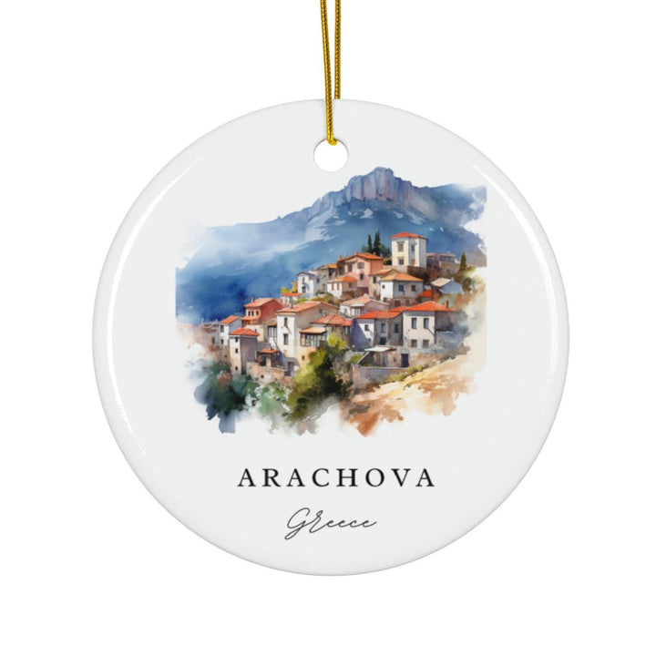 Arachova Ornament: Unique Arachova Greece Souvenir, Greece Xmas Decor, and Authentic Greece Gift