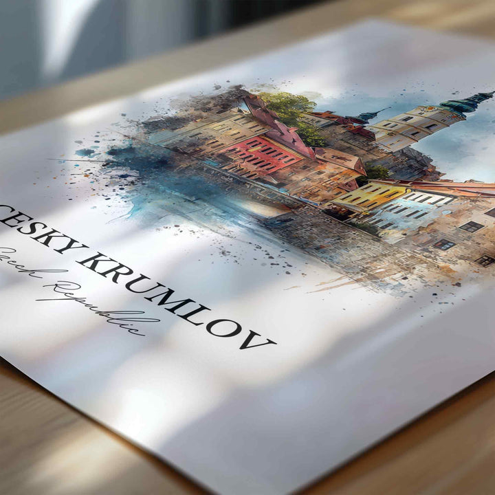Cesky Krumlov, Czech Republic – Watercolor Art Print