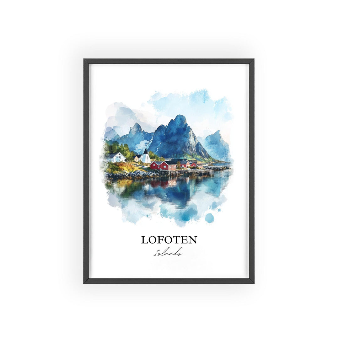 Lofoten Islands Wall Art, Vestvagoya Island Print, Norway Watercolor, Lofoten Islands Gift, Travel Print, Travel Poster, Housewarming Gift