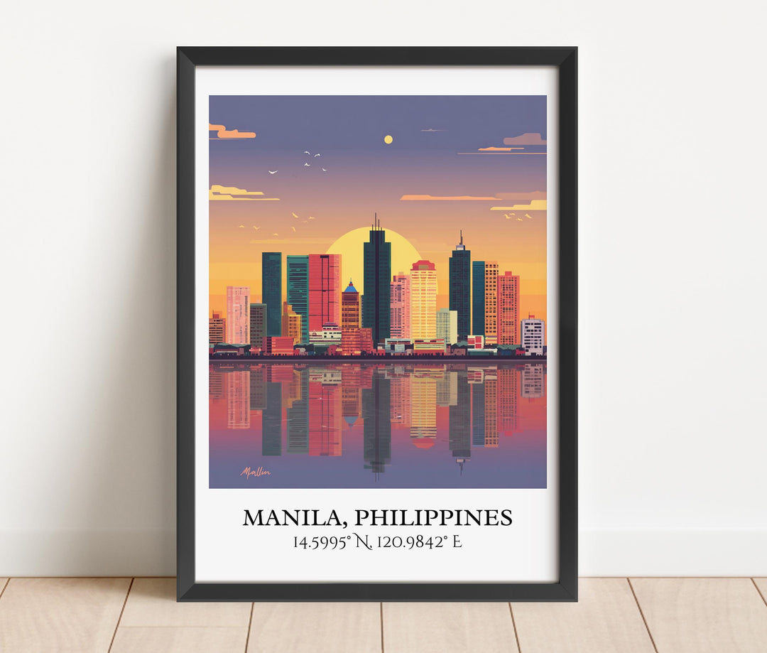 Manila Art, Philippines Retro Travel Art, Manila Home Decor, Philippines Gift, Manila Travel Art, Travel Prints, Housewarming Gift