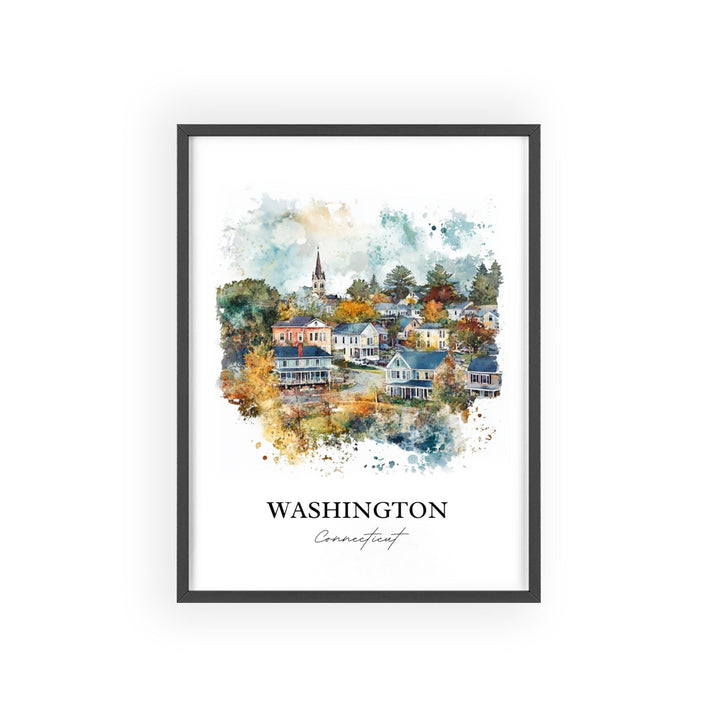 Washington CT Wall Art, Litchfield County Print, Connecticut Watercolor, Washington CT Gift, Travel Print, Travel Poster, Housewarming Gift