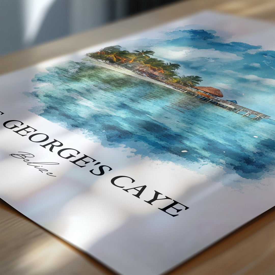 St. George's Caye, Belize – Watercolor Art Print