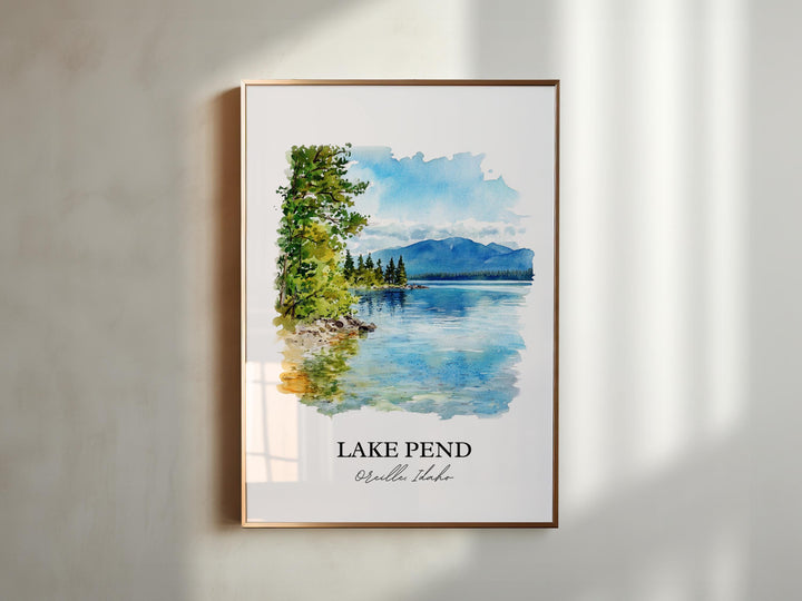 Lake Pend Oreille, United States – Watercolor Art Print
