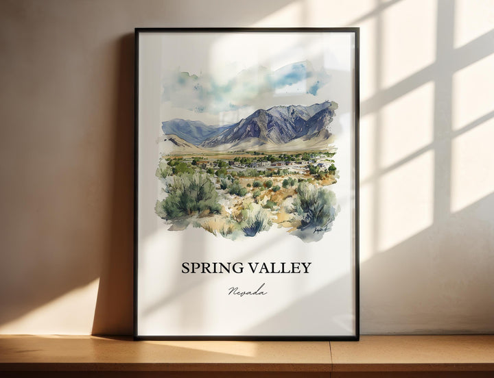 Spring Valley NV Wall Art, Las Vegas Print, Clark County Watercolor Art, Amsterdam Gift, Travel Print, Travel Poster, Housewarming Gift