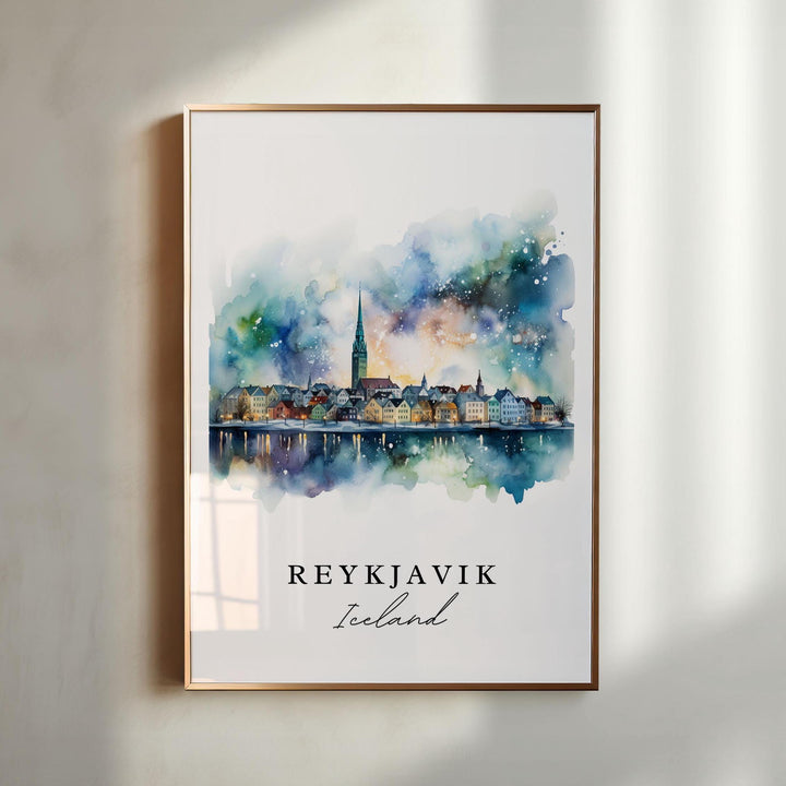 Reykjavik Iceland wall art - Iceland, Reykjavik poster, Reykjavik Wedding gift, Birthday present, Custom Text, Personalized Gift