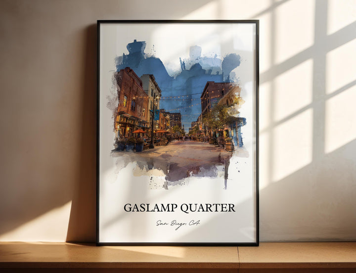 Gaslamp Quarter, San Diego – Watercolor Art Print