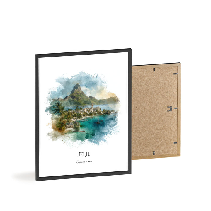 Fiji Wall Art, Fiji Print, Fiji Watercolor Art, Fiji Island Gift, Travel Print, Travel Poster, Housewarming Gift