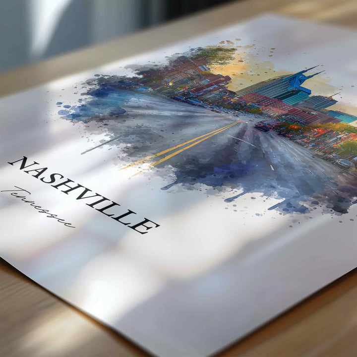 Nashville, Tennessee – Watercolor Art Print