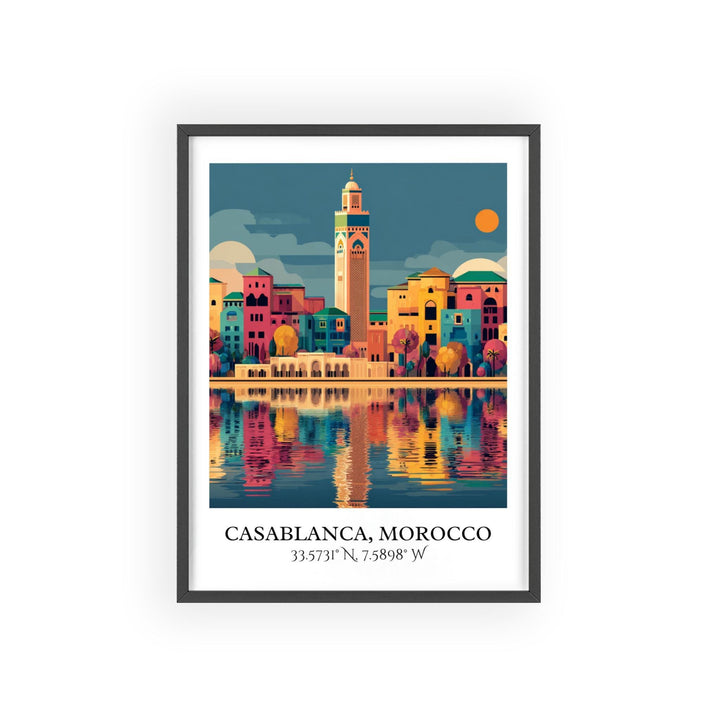 Casablanca Art, Casablanca Retro Travel Art, Morocco Home Decor, Morocco Gift, Morocco Travel Art, Travel Prints, Housewarming Gift