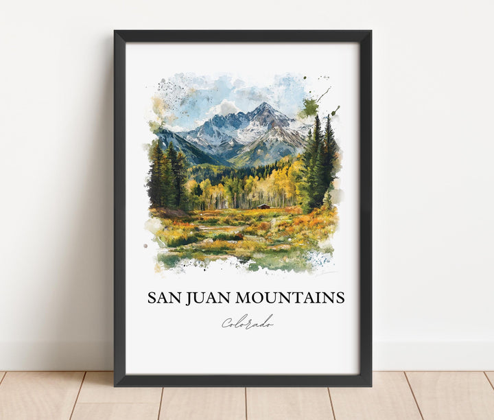 San Juan Mountains Art, Crystal Peak Print, Colorado Watercolor Art, San Juan Mountains Gift, Travel Print, Travel Poster, Housewarming Gift