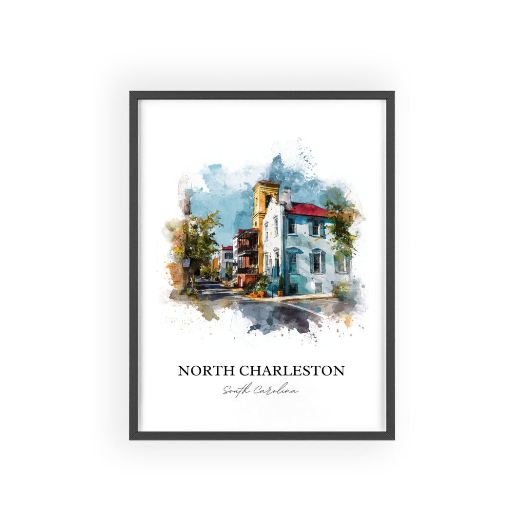 North Charleston, South Carolina – Watercolor Art Print