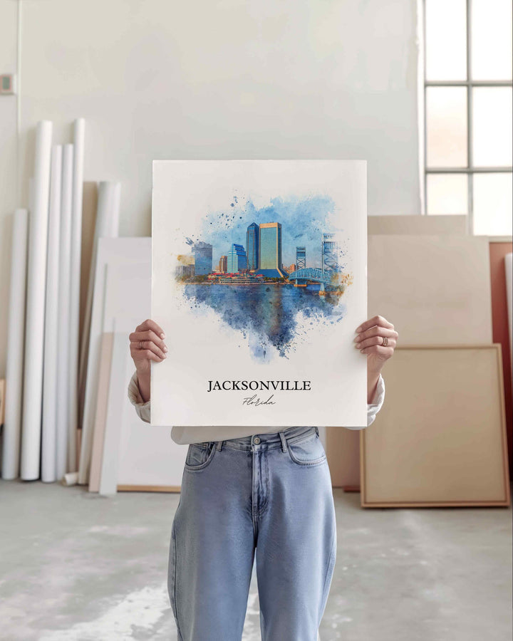 Jacksonville, Florida – Watercolor Art Print