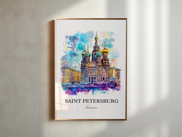 Saint Petersburg Wall Art, St Petersburg Print, Russia Watercolor Art, Saint Petersburg Gift, Travel Print, Travel Poster, Housewarming Gift