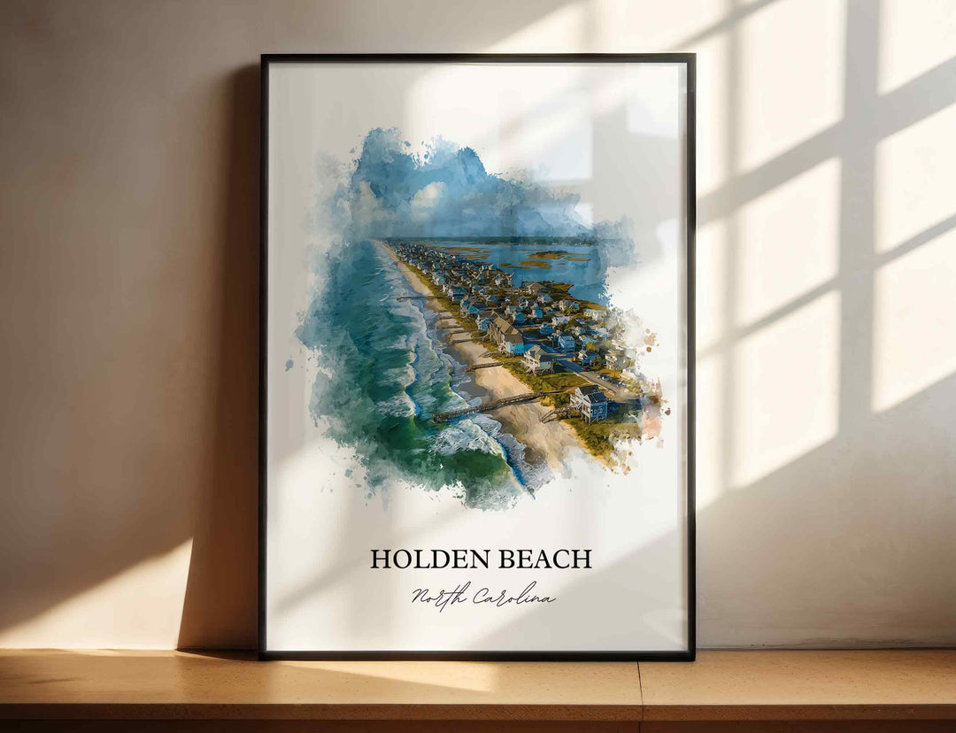 Holden Beach, North Carolina – Watercolor Art Print