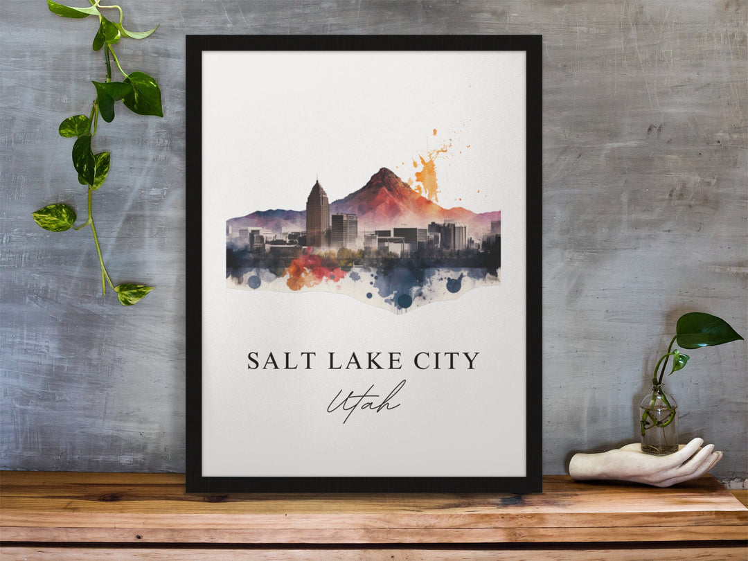 Salt Lake City UT wall art - Utah, Salt Lake City poster, Salt Late City Wedding gift, Birthday present, Custom Text, Personalised Gift