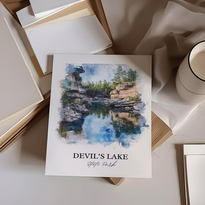 Devils Lake State Park Wall Art, Sauk County Print, Wisconsin Artwork, Devils Lake Park Gift, Travel Print, Travel Poster, Housewarming Gift