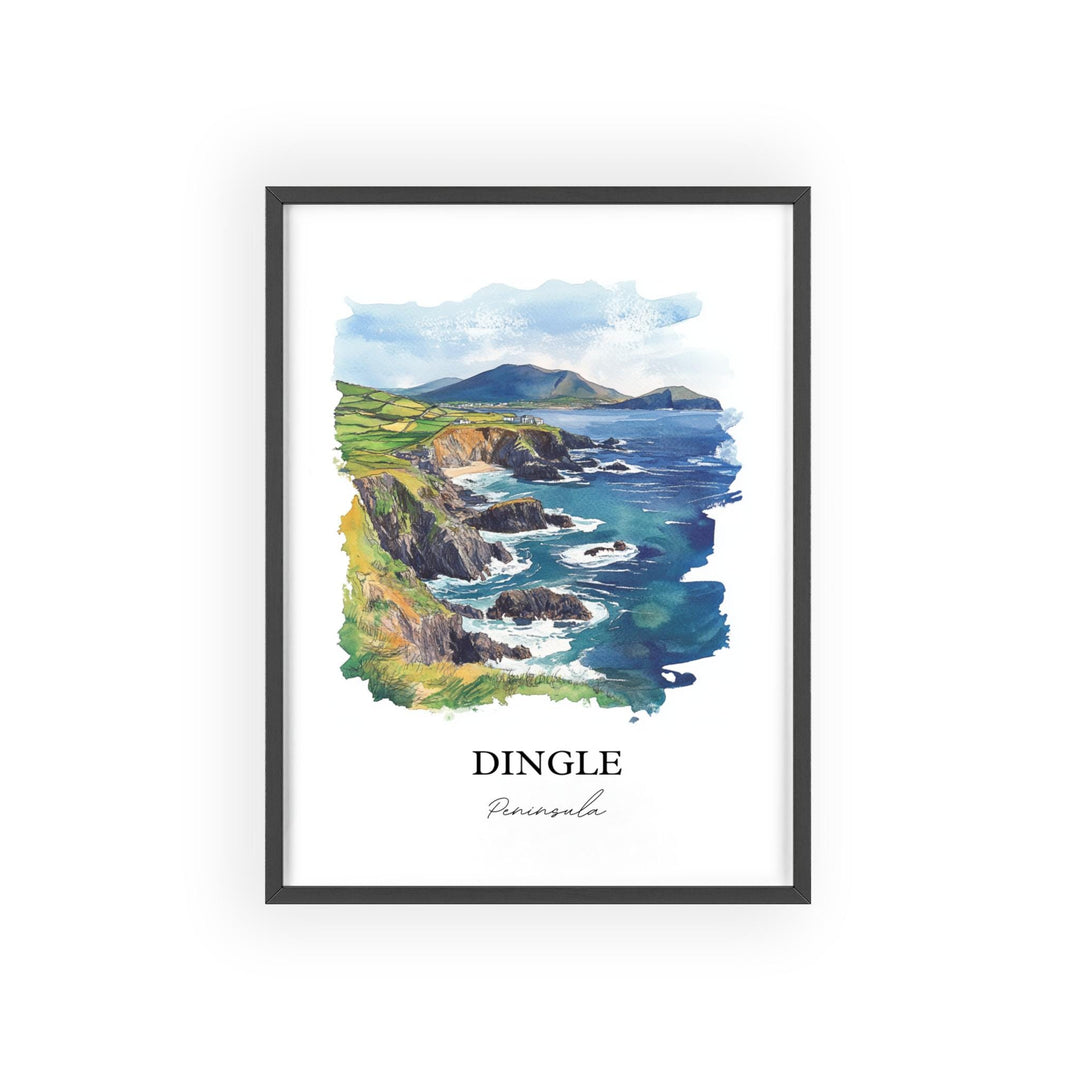 Dingle Peninsula Wall Art, Dunmore Head Print, Ireland Watercolor Art, Dingle Peninsula Gift, Travel Print, Travel Poster, Housewarming Gift